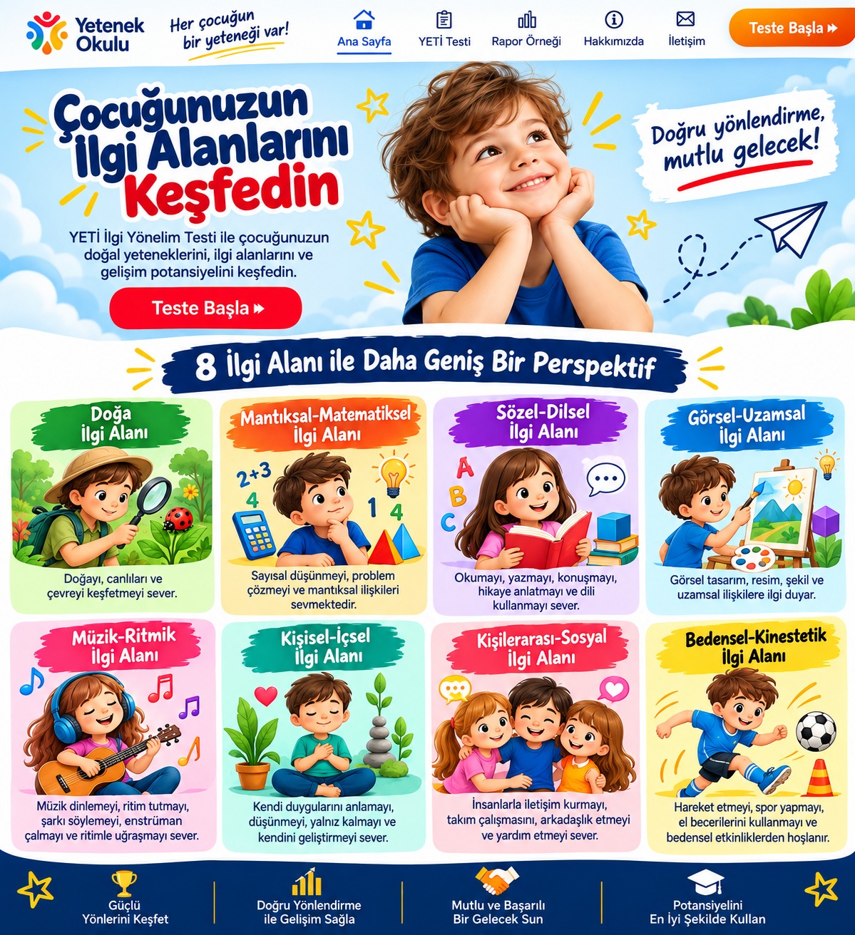 Yetenek Okulu - Çocuğunuzun ilgi alanlarını keşfedin
